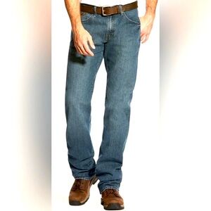 Ariat REBAR M4 relaxed fit boot cut jeans denim 36/30 blue office street comfort